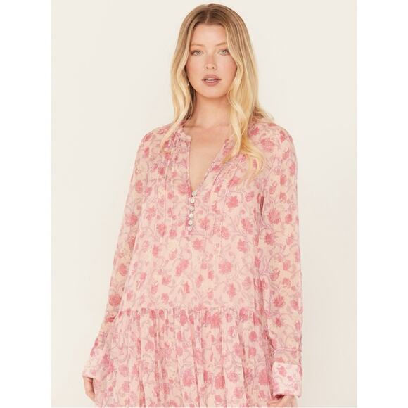 Floral Pink Maxi Dress - Picture 9 of 14